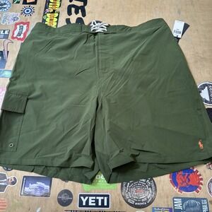 Polo RALPH LAUREN Big Tall Olive Green Board‎ Shorts Size 5XB MSRP $79